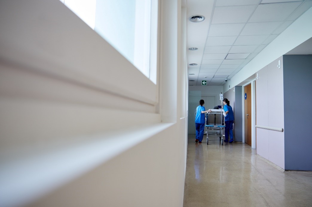 nurses in the hallway